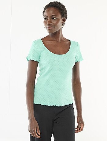 Camiseta de pijama de punto nido de abeja