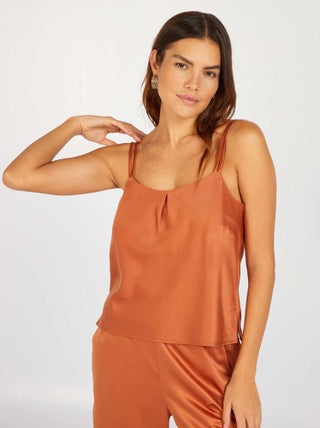 Camiseta de pijama de tirantes de raso 'Sans Complexe'