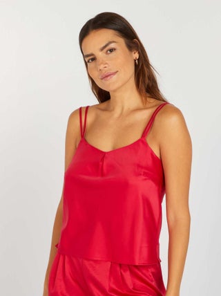Camiseta de pijama de tirantes de raso 'Sans Complexe'