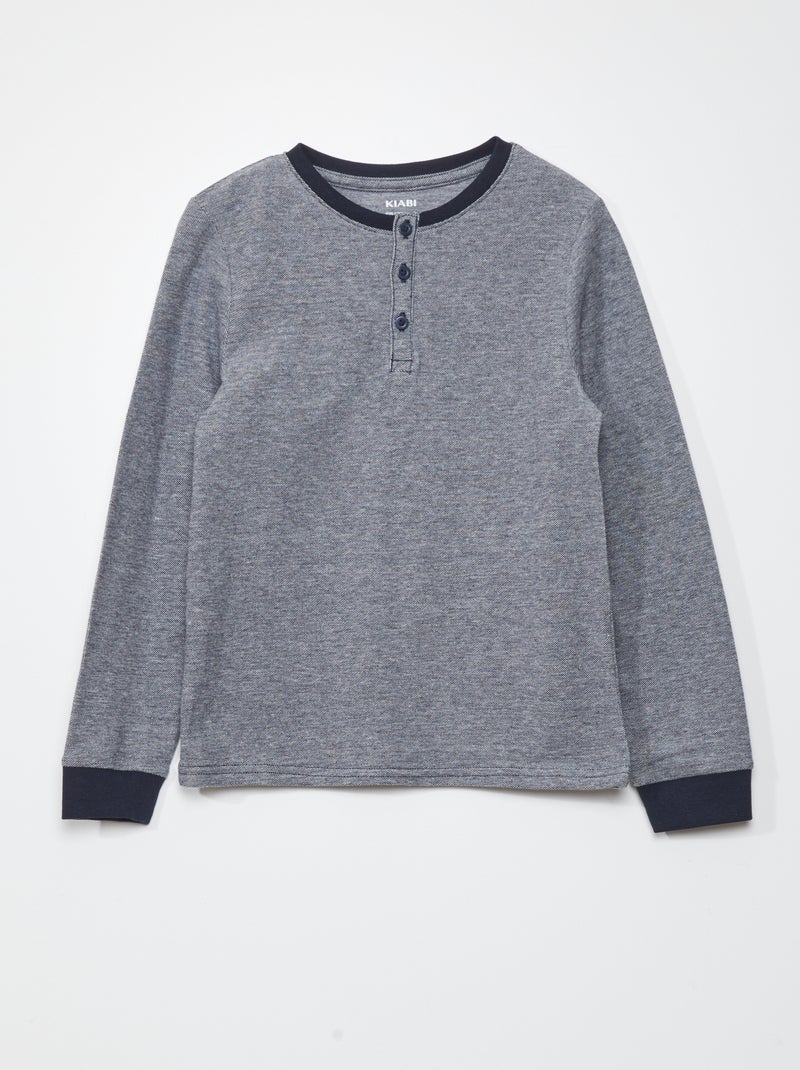 Camiseta de piqué de algodón AZUL - Kiabi