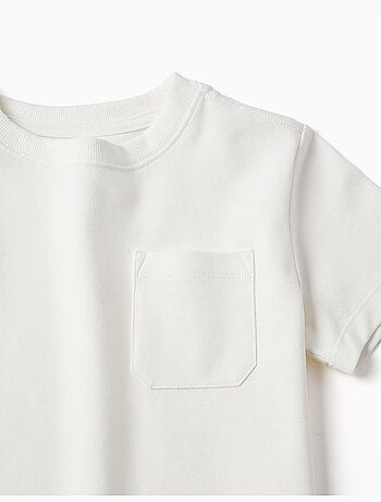 Camiseta de piqué de algodón con bolsillo