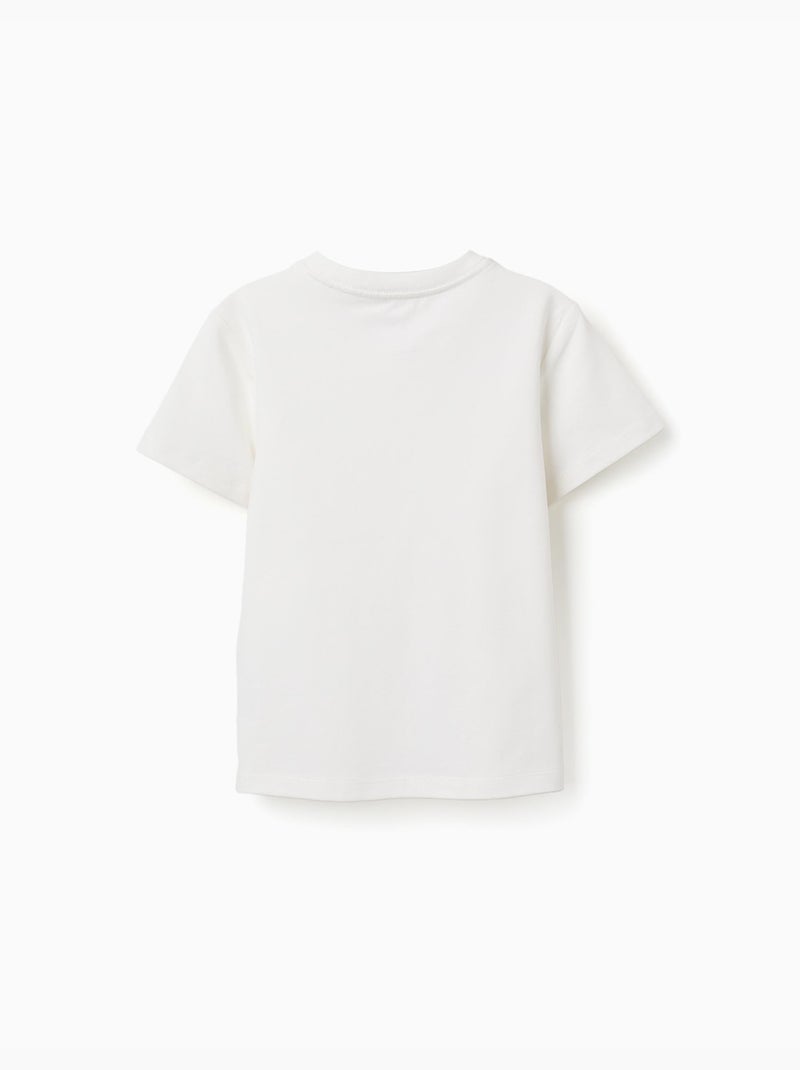 Camiseta de piqué de algodón con bolsillo Blanco - Kiabi