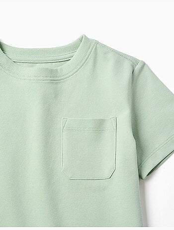 Camiseta de piqué de algodón con bolsillo
