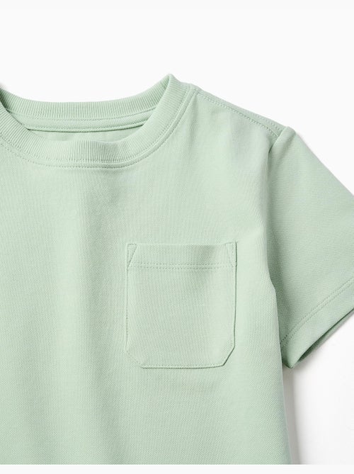 Camiseta de piqué de algodón con bolsillo - Kiabi