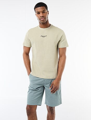 Camiseta de piqué de algodón de manga corta