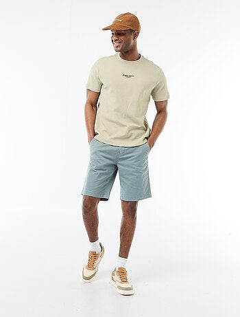 Camiseta de piqué de algodón de manga corta