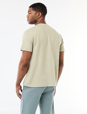 Camiseta de piqué de algodón de manga corta