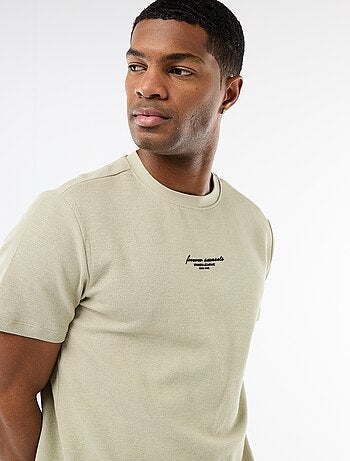 Camiseta de piqué de algodón de manga corta