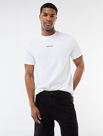 Camiseta de piqué de algodón de manga corta