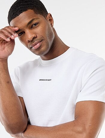 Camiseta de piqué de algodón de manga corta