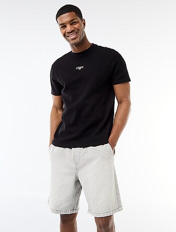 Camiseta de piqué de algodón de manga corta