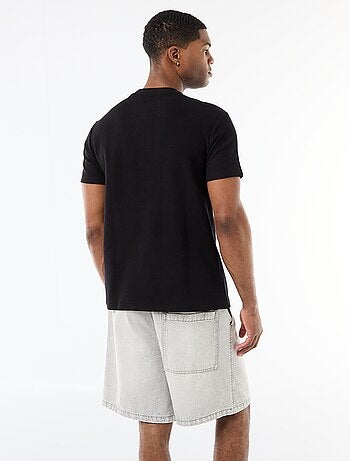 Camiseta de piqué de algodón de manga corta