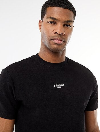 Camiseta de piqué de algodón de manga corta