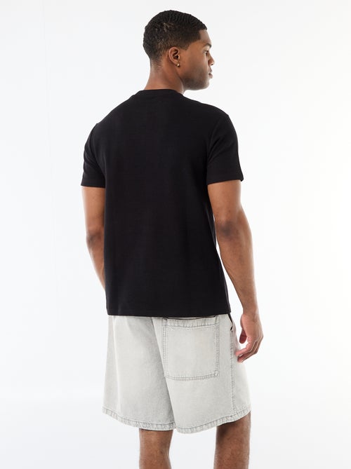Camiseta de piqué de algodón de manga corta - Kiabi