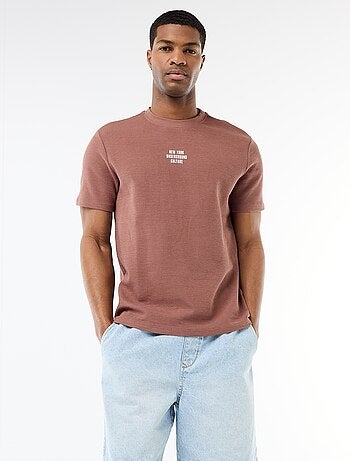 Camiseta de piqué de algodón de manga corta