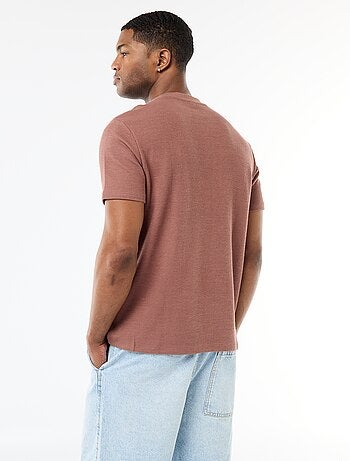 Camiseta de piqué de algodón de manga corta