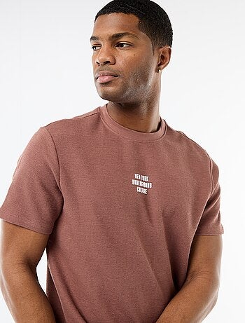 Camiseta de piqué de algodón de manga corta