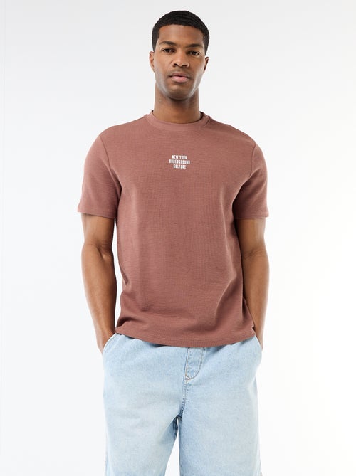 Camiseta de piqué de algodón de manga corta - Kiabi