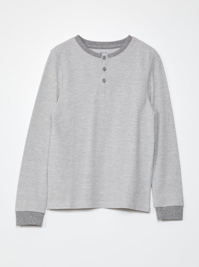 Camiseta de piqué de algodón GRIS - Kiabi
