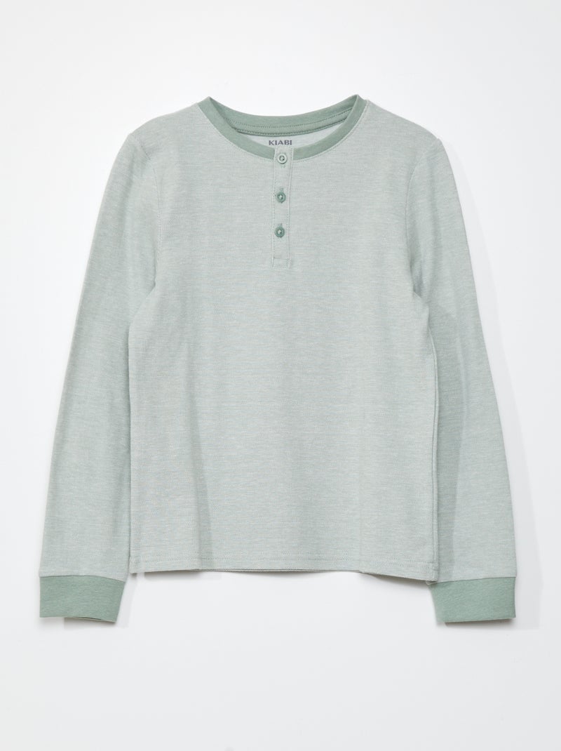 Camiseta de piqué de algodón VERDE - Kiabi
