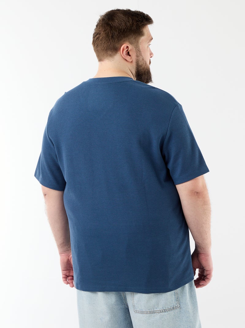 Camiseta de piqué de manga corta Azul - Kiabi