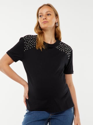 Camiseta de premamá con pedrería