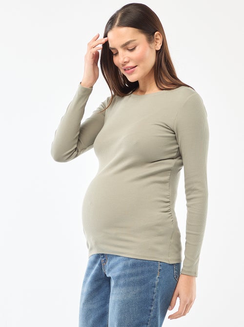 Camiseta de premamá de canalé - Kiabi