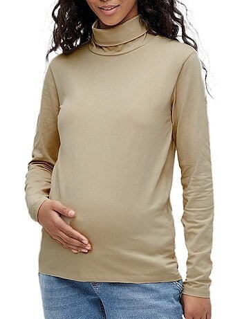 Jersey de cuello alto de manga larga para mujer Mamalicious