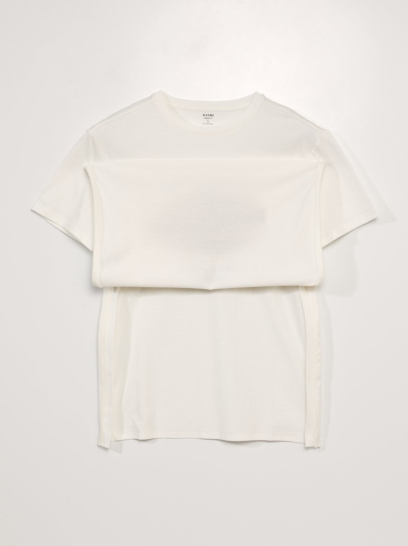 Camiseta de punto - colección fácil de poner BLANCO - Kiabi
