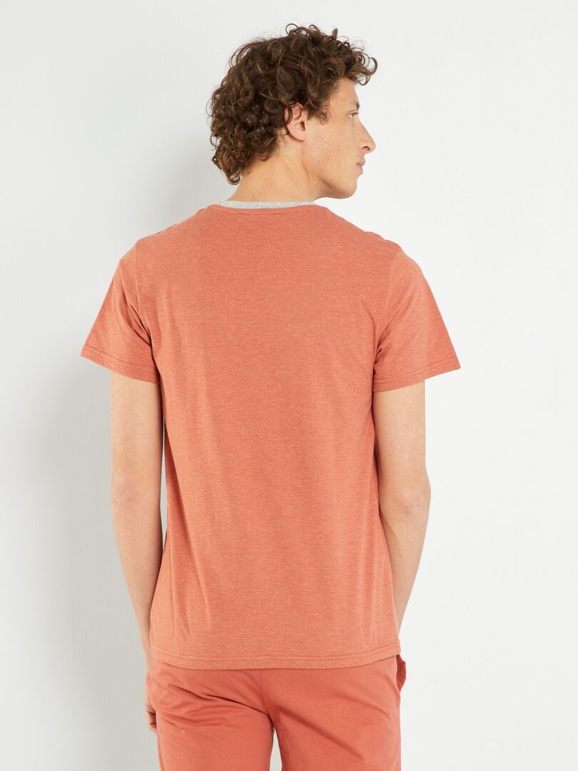 Camiseta de punto - Pijama naranja - Kiabi