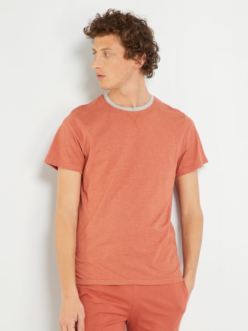 Camiseta de punto - Pijama naranja - Kiabi