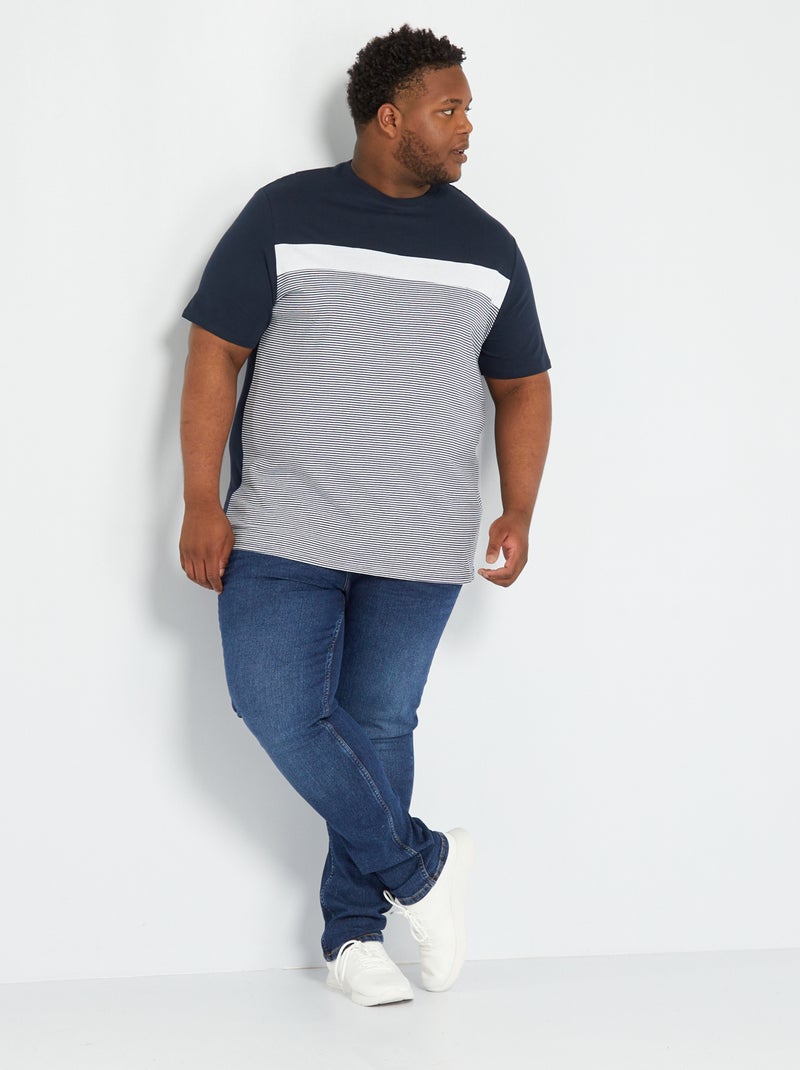 Camiseta de punto a rayas AZUL - Kiabi