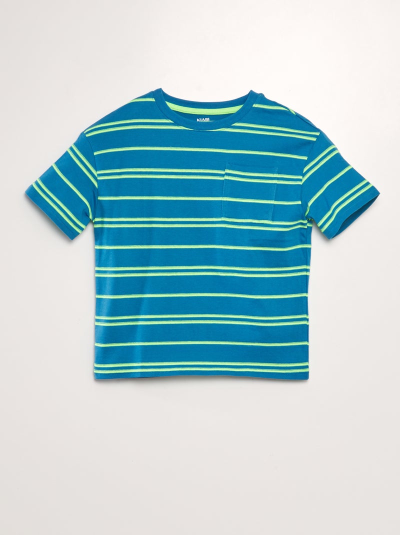 Camiseta de punto a rayas AZUL - Kiabi