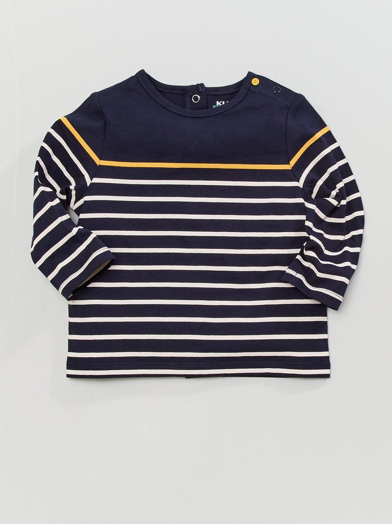 Camiseta de punto a rayas azul rayado - Kiabi