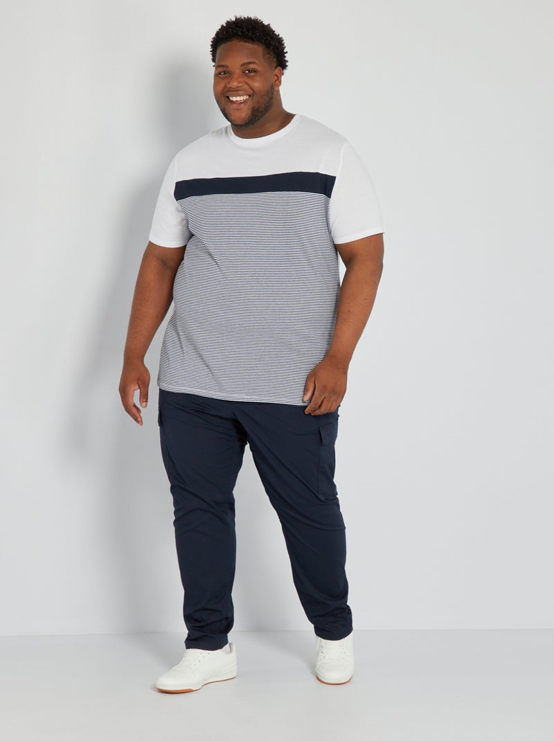 Camiseta de punto a rayas Blanco - Kiabi