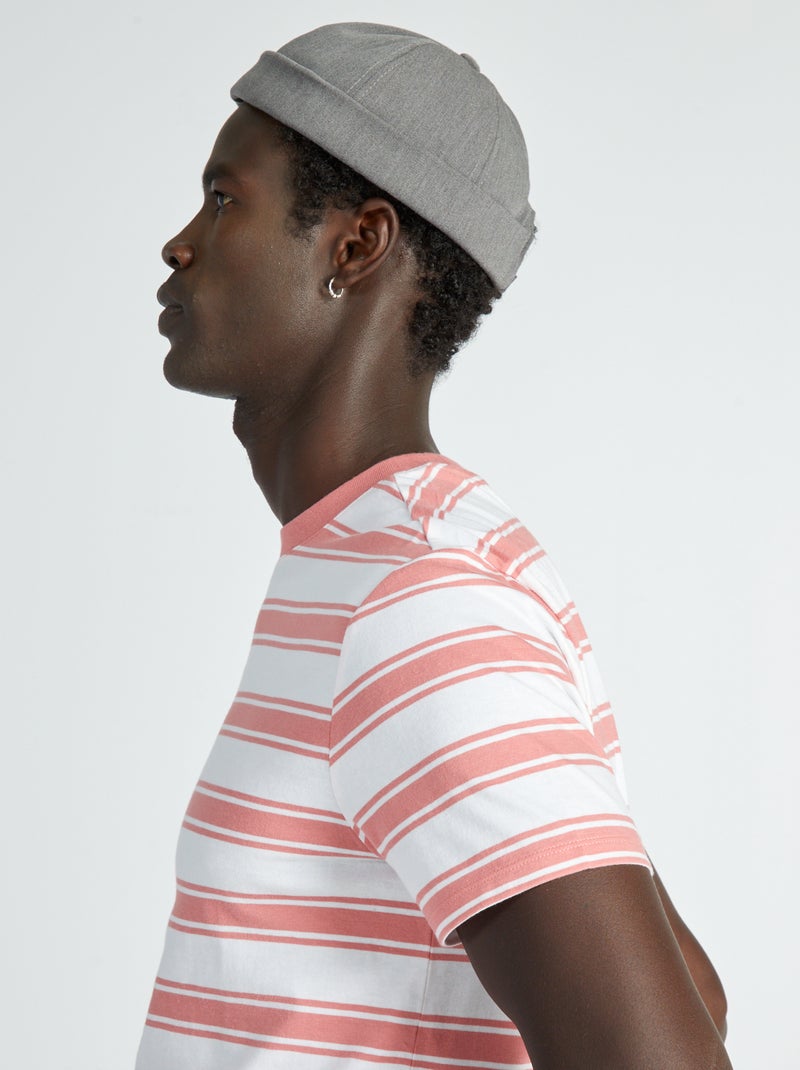 Camiseta de punto a rayas ROSA - Kiabi