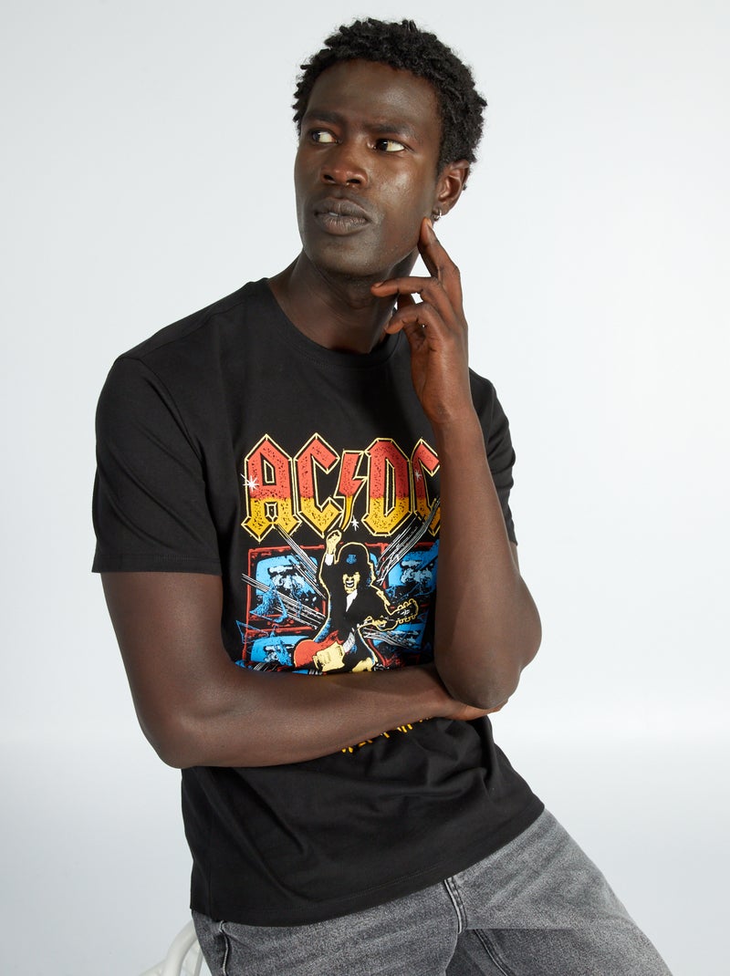 Camiseta de punto 'AC/DC' Negro - Kiabi