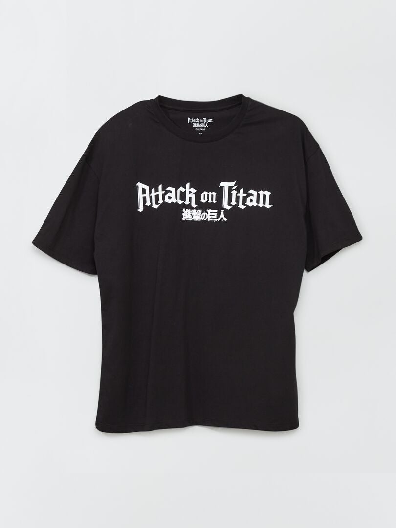 Camiseta de punto 'Ataque a los Titanes' oversize Negro - Kiabi