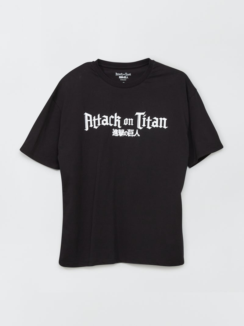 Camiseta de punto 'Ataque a los Titanes' oversize Negro - Kiabi