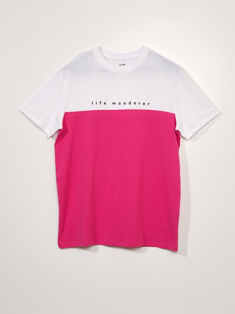 Camiseta de punto bicolor BLANCO - Kiabi
