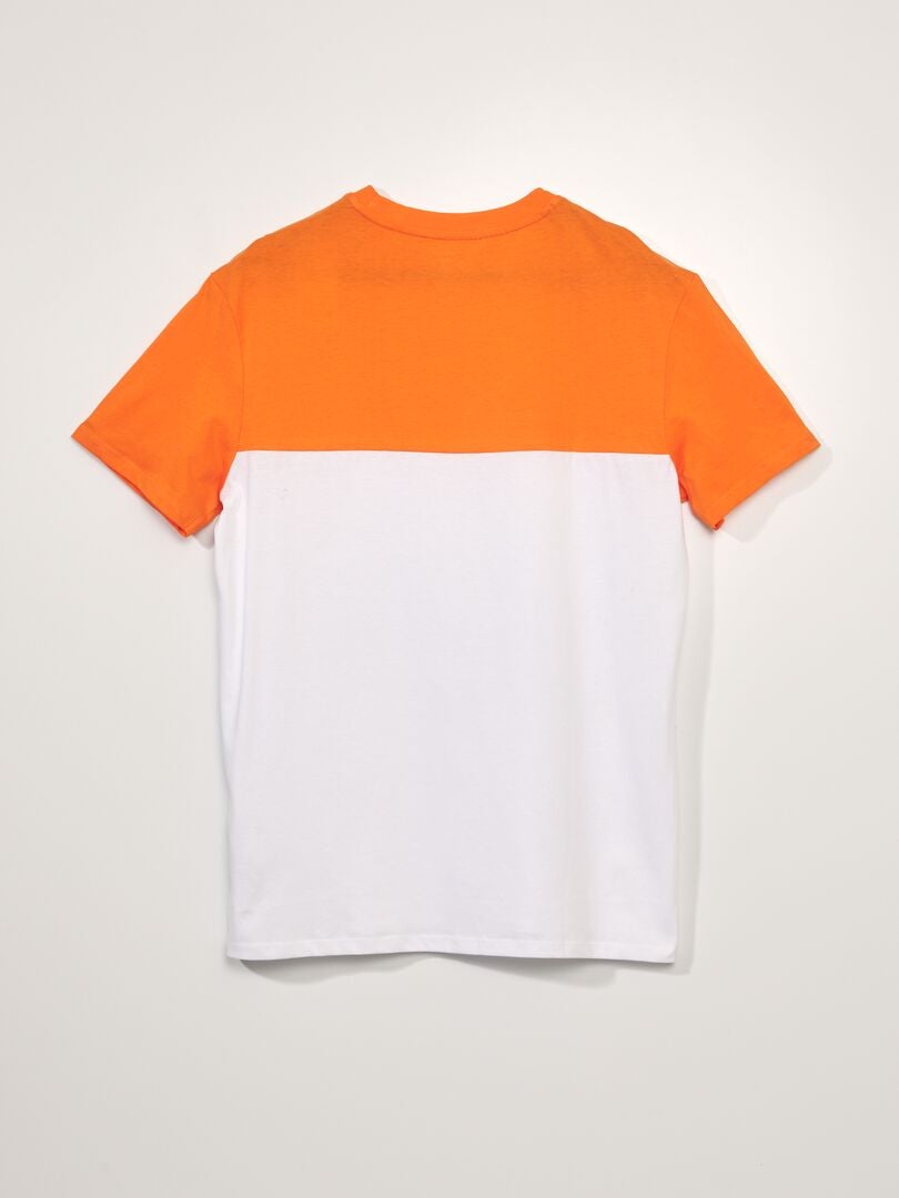 Camiseta de punto bicolor NARANJA - Kiabi