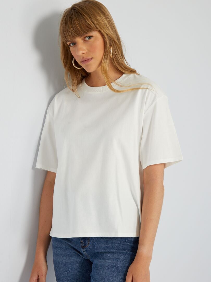 Camiseta de punto Blanco - Kiabi
