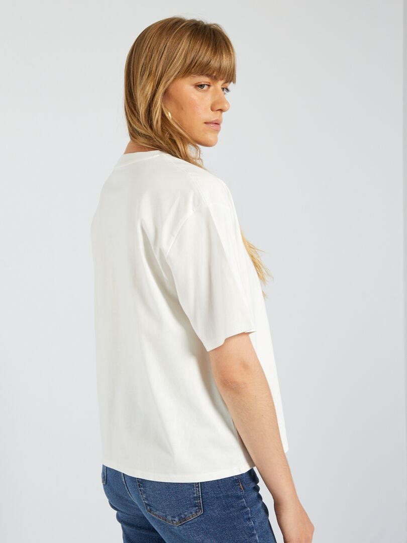 Camiseta de punto Blanco - Kiabi