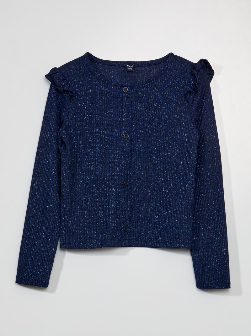 Camiseta de punto brillante AZUL - Kiabi