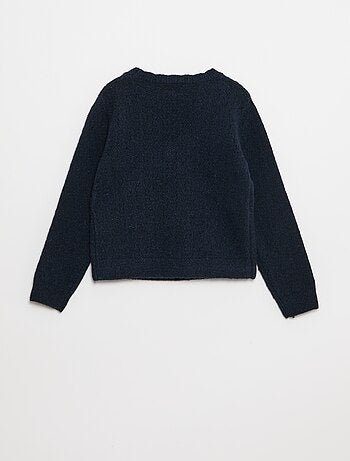 Camiseta de punto calado con cuello cruzado