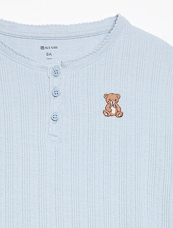 Camiseta de punto calado de manga larga