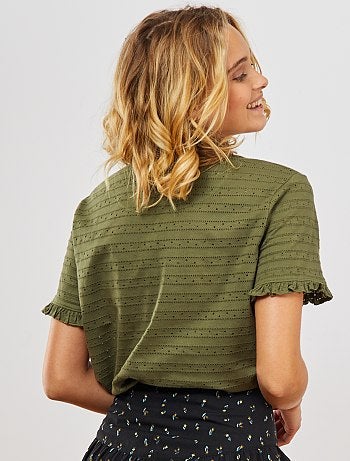 Camiseta de punto calado - Kiabi