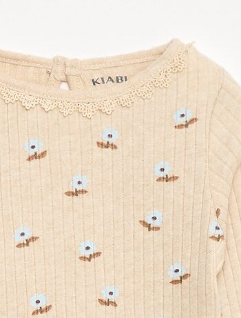 Camiseta de punto canalé