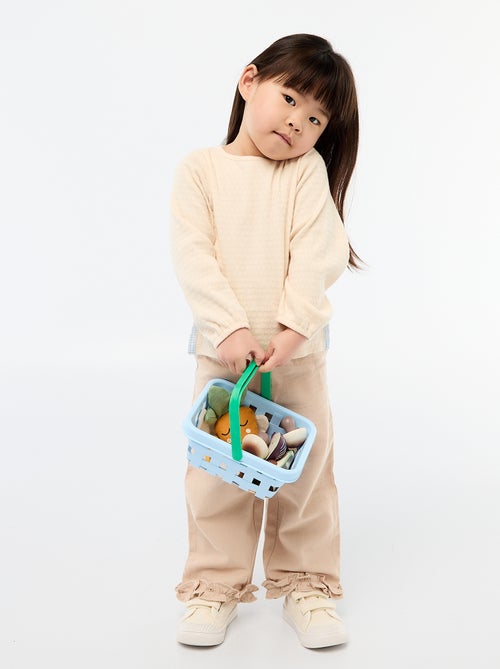 Camiseta de punto canalé con lazos decorativos - Kiabi