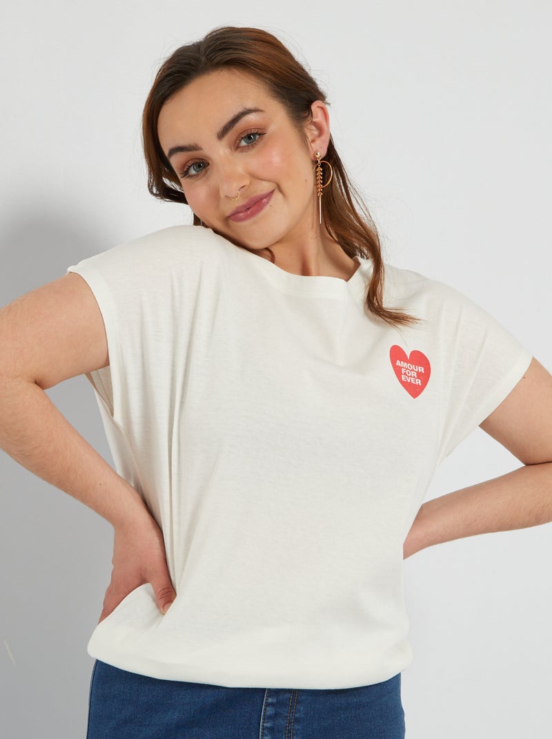 Camiseta de punto con abertura de velcro - So Easy BLANCO - Kiabi